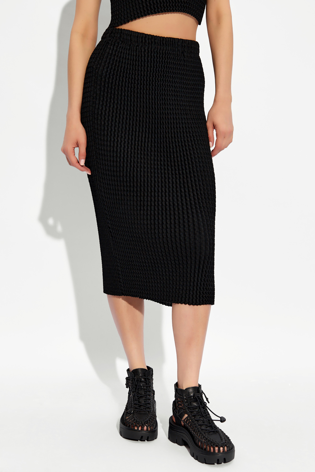 スカート ISSEY MIYAKE pleated skirt PLEATS PLEASE ISSEY MIYAKE ◇ Skirt / 1 / Polyester / BLK